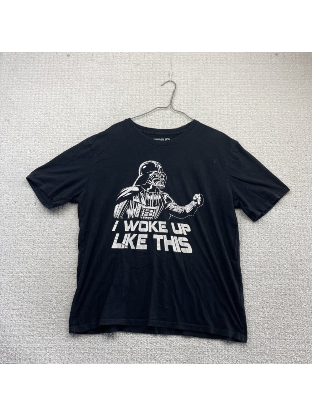 Star Wars Mens Darth Vader I Woke Up Like This Graphic Space Grunge T-Shirt  L